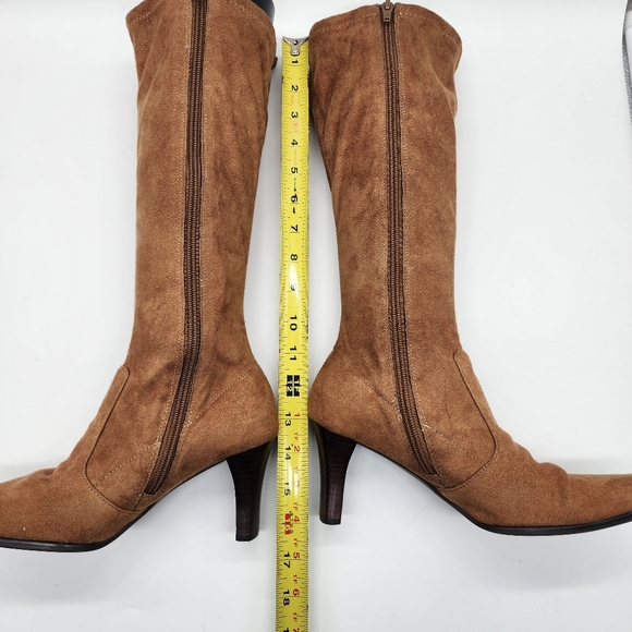 Etienne Aigner Historia Square Toe Heeled Sock Boots Size 6 - Picture 10 of 14